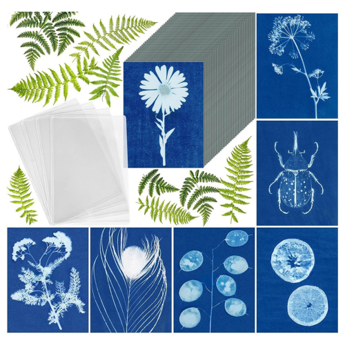 Sun Print Paper Kit, 100 Sheet Cyanotype with 4 Ac 2
