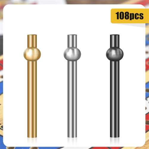108Pcs Cribbage Pegs, Reliable Iron Pegs Tapered D 2