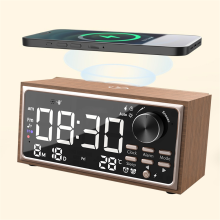 Vintage Dual Alarm Clock Radio with Wireless Charg