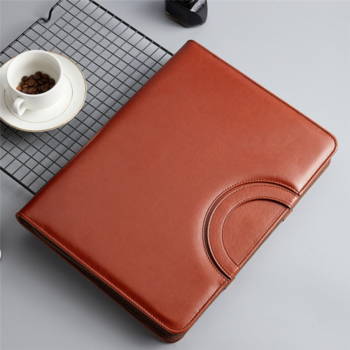Leather Portfolio Folder with Zipper for Women/Men 2