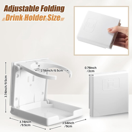 8 Pack Adjustable Cup Holder Folding Drink with Sc 2