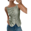 Womens Button Down Tank Top Summer Sleeveless Squa 2