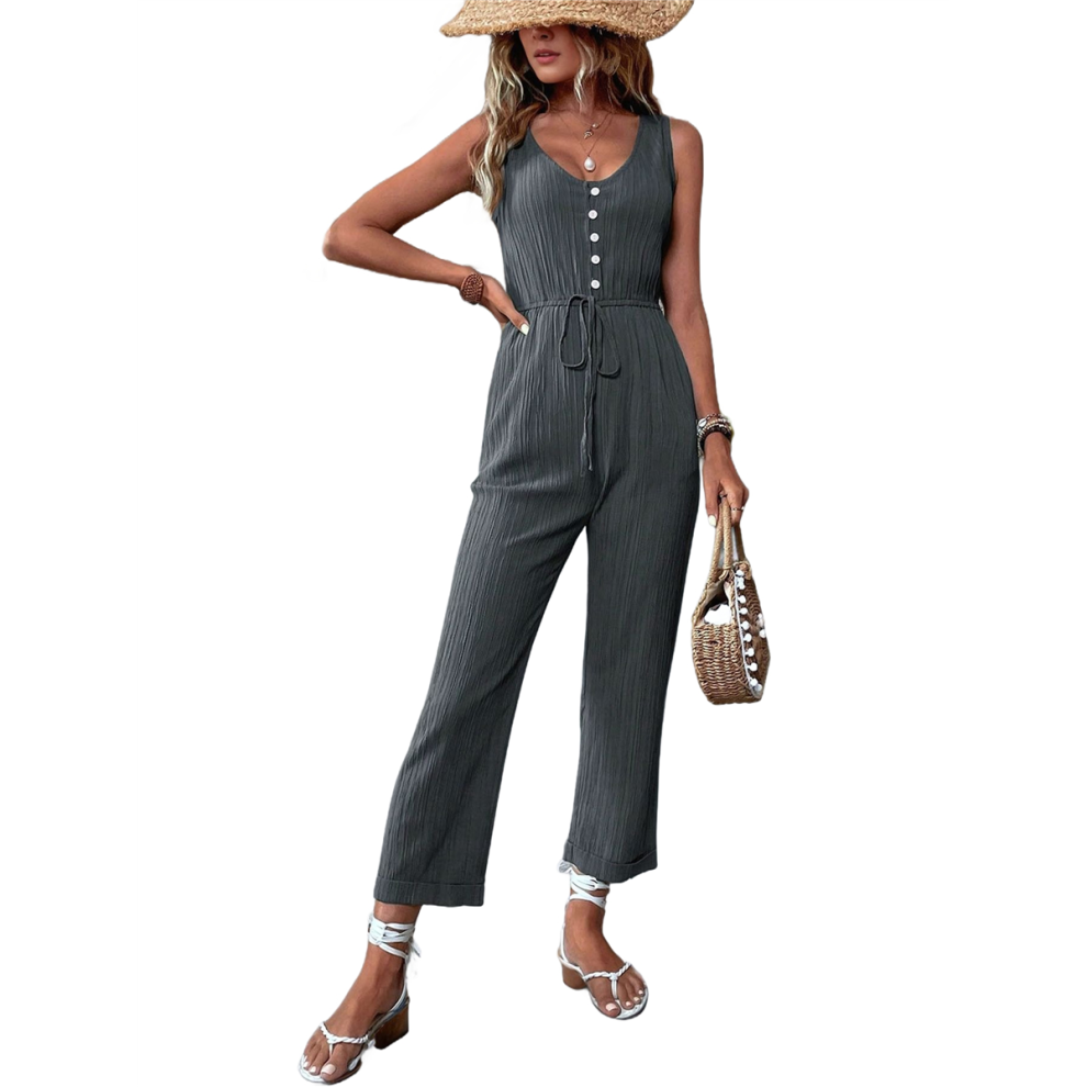 Womens Jumpsuits Dressy Summer Sleeveless U-Neck C-image-OPC-PJFJCQW-NEW