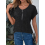 Plus Size Womens Tops 1/4 Zip Up Short Sleeve Tuni 5