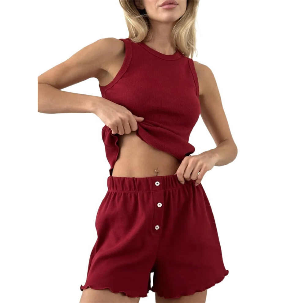 Women'S Summer 2 Piece Outfits Sets Sleeveless Cro-image-OPC-PJFJFKZ-NEW