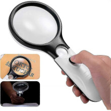 Magnifying Glass with Light, 3x 45x Handheld Large Magnifier, Lightweight Led Illuminated Magnifying Glass