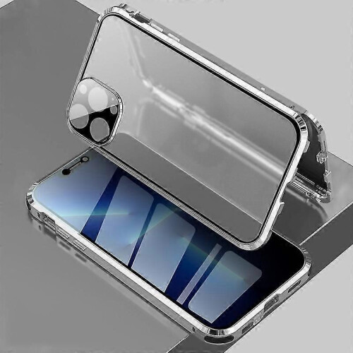 (White) Magnetic Tempered Glass Case For Iphone 13 Pro For Iphone 13 Pro