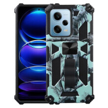 (Mint Green) For Xiaomi Redmi Note 12 Pro 5g Camouflage Armor Kickstand Tpu + Pc Magnetic Phone Case