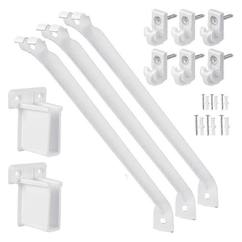 12 Inch Wire Shelf Brackets Set, Includes 6 Wire Shelf Clips And 2 End Brackets,suitability for War