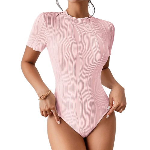 Bodysuits for Womens Crew Neck Short Sleeve Body S