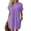 Solid Color Round Neck Loose Short Sleeve Pocket D 1