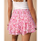 Women'S Ruffled Skirt Rose Red Floral Patterns S 6