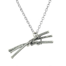 Anime Figure Roronoa Zoro Necklace Japanese Samurai Sword Pendant Necklace Men Women Fashion Jewelry