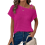 Womens Summer Casual Off One Shoulder Waffle Knit 2
