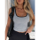 Womens Summer Square Neck Ribbed Slim Fitted Spagh 9