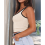 Womens Summer Square Neck Ribbed Slim Fitted Spagh 7