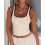 Womens Summer Square Neck Ribbed Slim Fitted Spagh 9