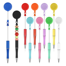 10pcs Bead Pens Black Ink Ballpoint Pen DIY Retrac