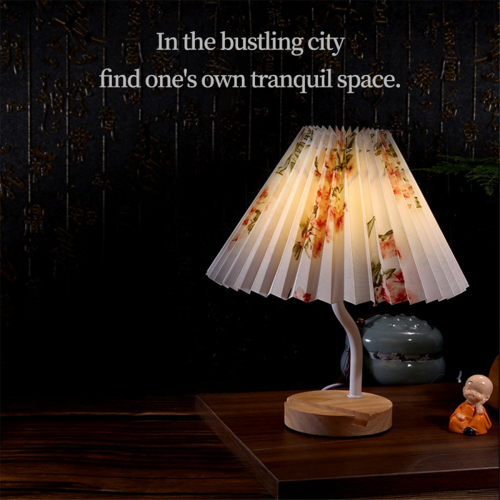Three-Color Bedroom Sleep Lamp USB Vintage Pleated 2