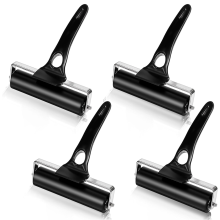4 Pcs Rubber Roller Black Brayer Rollers Ink for G