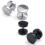 Jewelry Men Earrings, Circle Ear Studs, 6mm 2 Pair 1