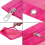 8 Pcs 3 Ring Zipper Pencil Pouch Colorful Fabric C 3