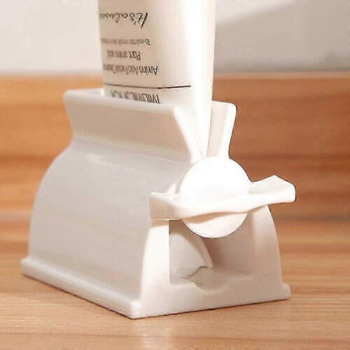 Toothpaste Squeezer Set Of 2 Rolling Tube Toothpaste Holder Stand Bathroom Organizer (white) 1