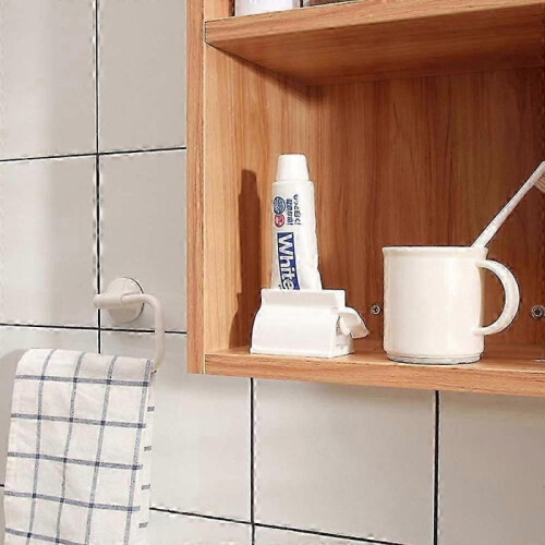 Toothpaste Squeezer Set Of 2 Rolling Tube Toothpaste Holder Stand Bathroom Organizer (white) 2
