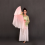 Pink Half Circle Double Fan Veils Silk Women Folk 4