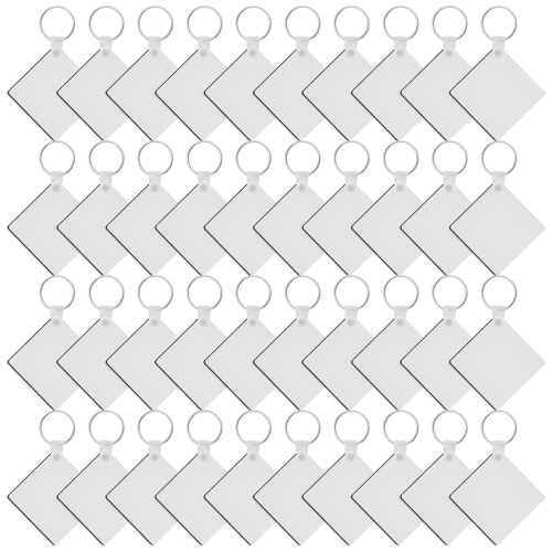 120 Pcs Square Sublimation Keyring Blanks Set with 1