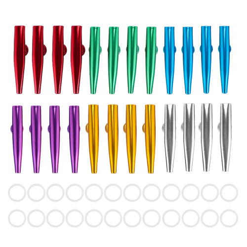 24-Pack Metal Kazoos with 24 Pcs Kazoo Flute Diaph 1