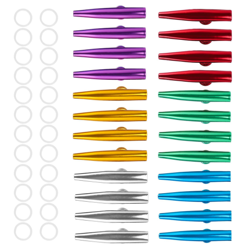 24-Pack Metal Kazoos with 24 Pcs Kazoo Flute Diaph 2