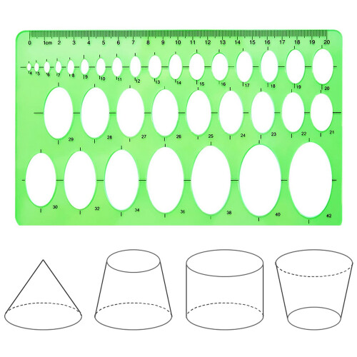 4 Pieces Template Plastic Rulers Circle Oval Radiu 2