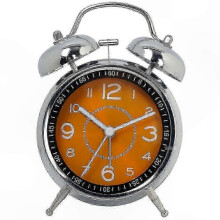 (orange)Extra Loud Alarm Clock For Deep Sleepers, Silent Quartz Movement With Backlight And Dual Bell Design