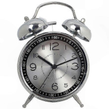 (silvery)Extra Loud Alarm Clock For Deep Sleepers, Silent Quartz Movement With Backlight And Dual Bell Design