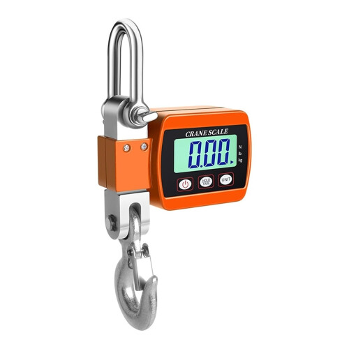 Crane Scale With LCD Display, Portable Industrial Heavy-Duty Weight Hook Unit, Change Function, 300Kg White UK 2