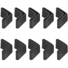 20pcs 30mm X 30mm L Shaped Black Rubber Iron Caps Furniture Feet Covers-yvan