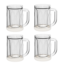 4 Pcs Frozen Beer Mugs for Freezer Double Wall Gel