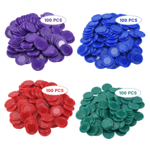 400 Pieces Plastic Poker Chips Game 4 Colors Count