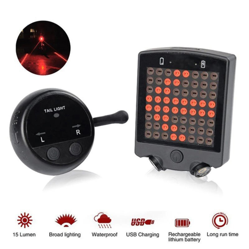 Bike Warning Tail Light USB Rechargeable Smart Wir 2