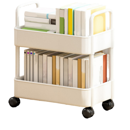 2 Tier Rolling Utility Cart Storage Shelf Movable 1