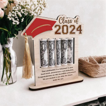 Money Card Holder 2024 Graduation Cash Wooden Cong