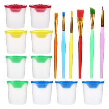 16pcs Pen Wash Cup Paint Clear Brush Painting Cups