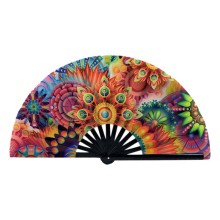 Folding Fan Handheld Nylon Cloth Foldable Hand Chi