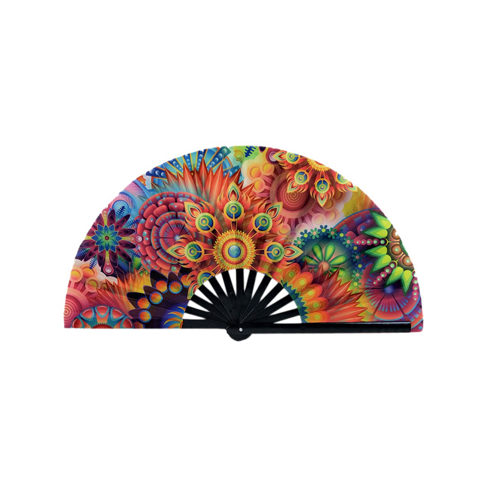Semoic Folding Fan Handheld Nylon Cloth Foldable Hand Chi