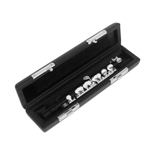 16-Hole Piccolo Storage Leather Box Black to Preve 2