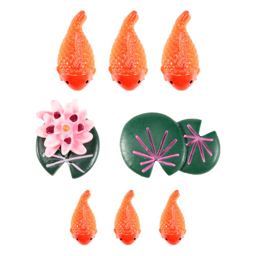 8pc/lot Red Fish miniature figures decorative mini 2