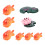 8pc/lot Red Fish miniature figures decorative mini 4