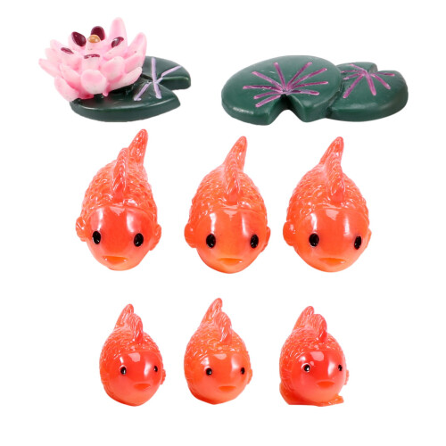 8pc/lot Red Fish miniature figures decorative mini 1