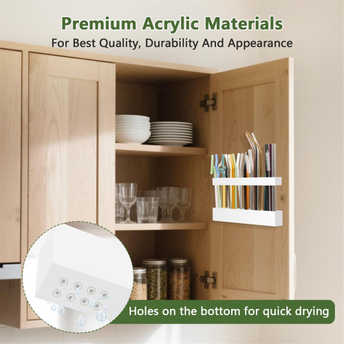 9.5In Large Acrylic Straw Holder for Cabinet Door- 2